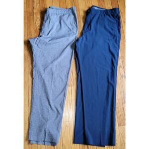 TWO Ben Hogan Performance Pants Mens 42x32 Blue Grey Stretch Chino Casual Golf